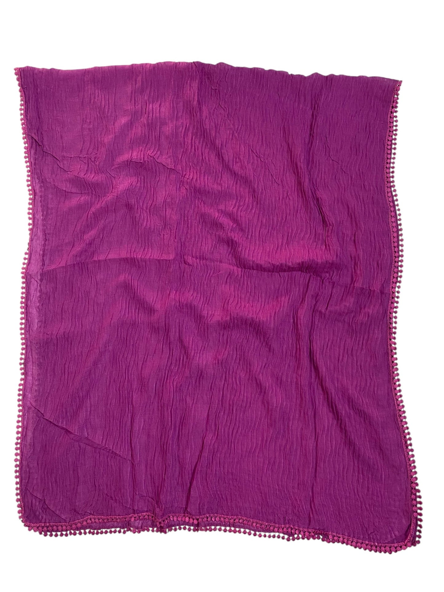 Pleated Laced Hijab - Magenta
