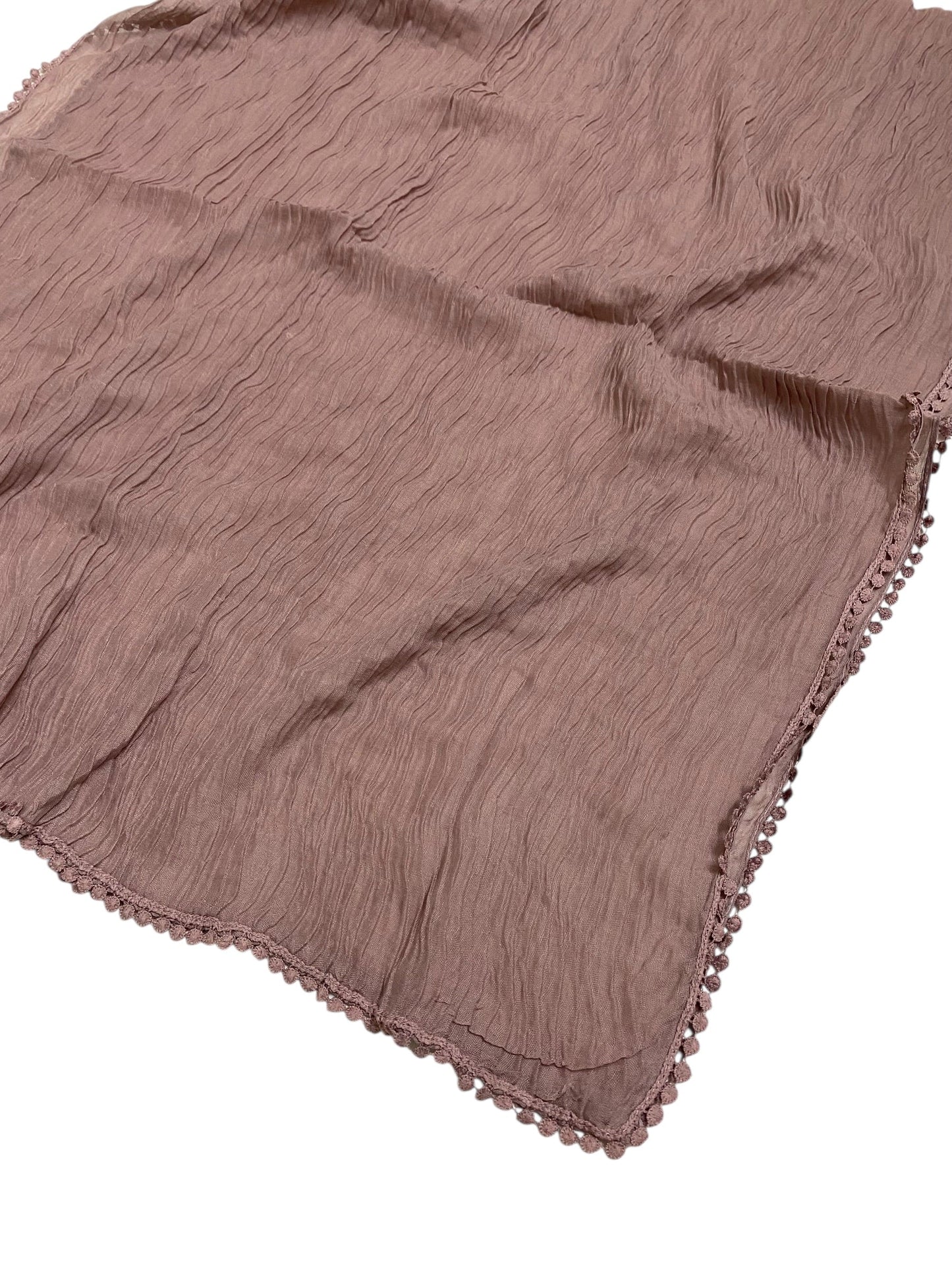 Pleated Laced Hijab - Mauve
