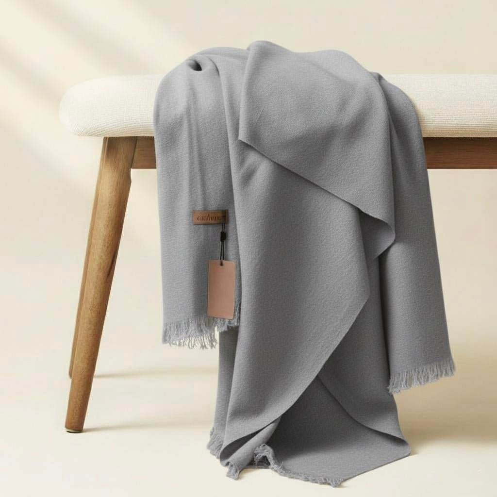 Allure Cashmere Wool Hijab - Smoke Grey - Cameo