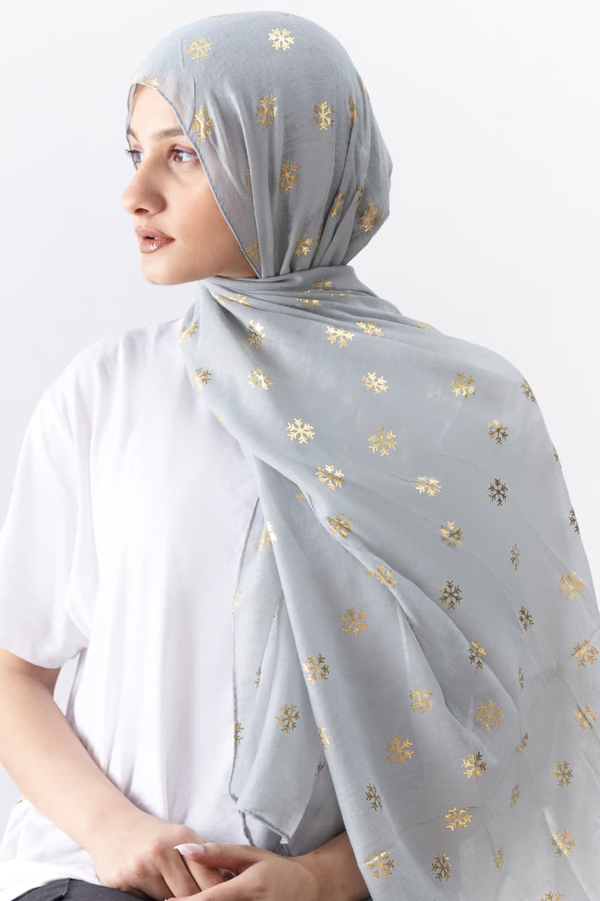 Foil Lawn Hijab - Unicorn - Cameo