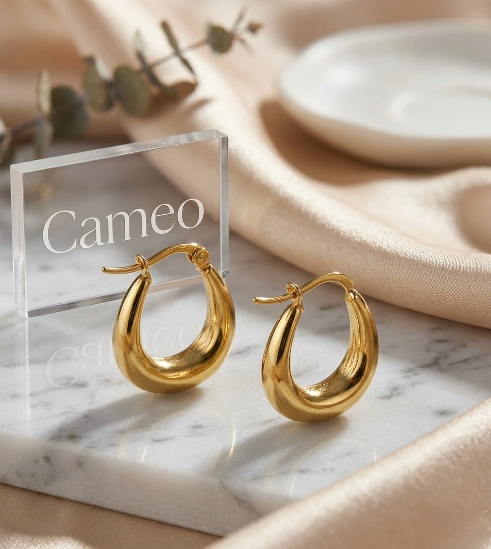 Minimal Stainless Steel Earings - Cameo
