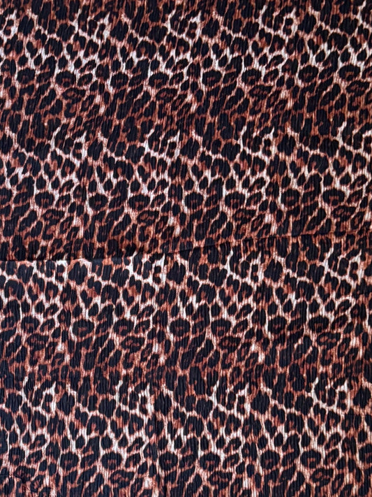 Pleated Lawn Hijab – Soft Summer Viscose | Leopard Print - Cameo