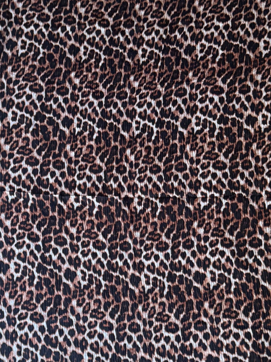 Pleated Lawn Hijab – Soft Summer Viscose | Leopard Print - Cameo