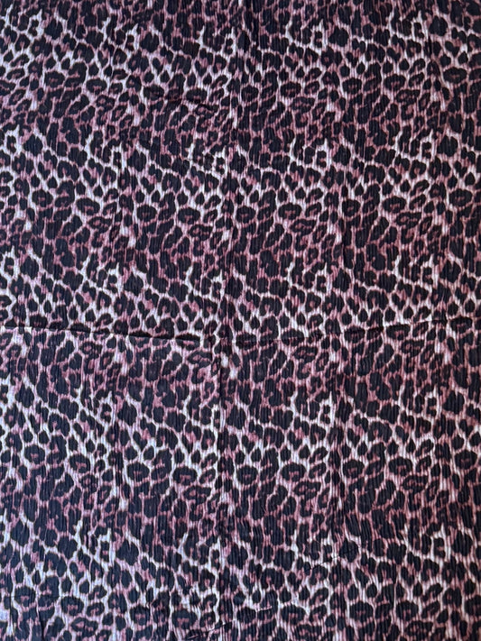 Pleated Lawn Hijab – Soft Summer Viscose | Leopard Print - Cameo