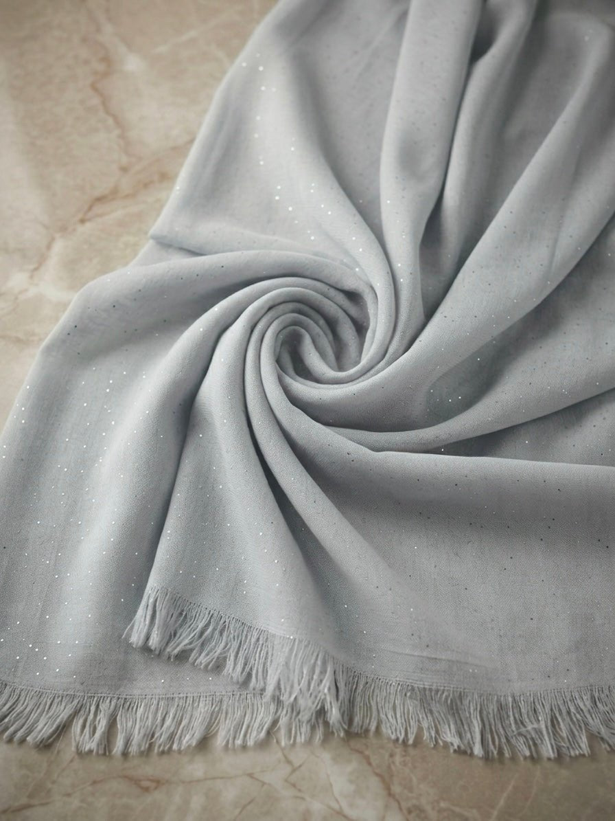 Premium Glittered Lawn Hijab - Cameo