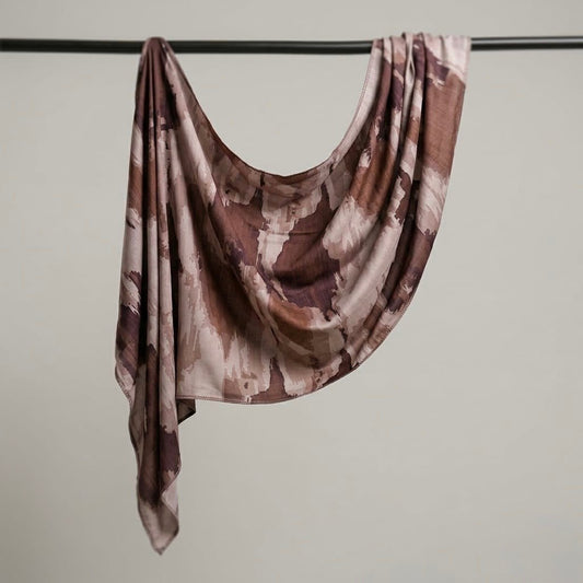 Printed Organza Silk - Soft Sheer Fancy Hijab - Cameo