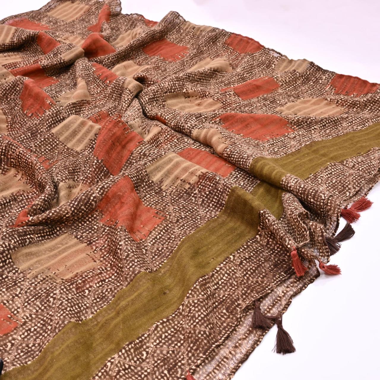 Tassels Lawn Hijab - Crosscheck - Cameo