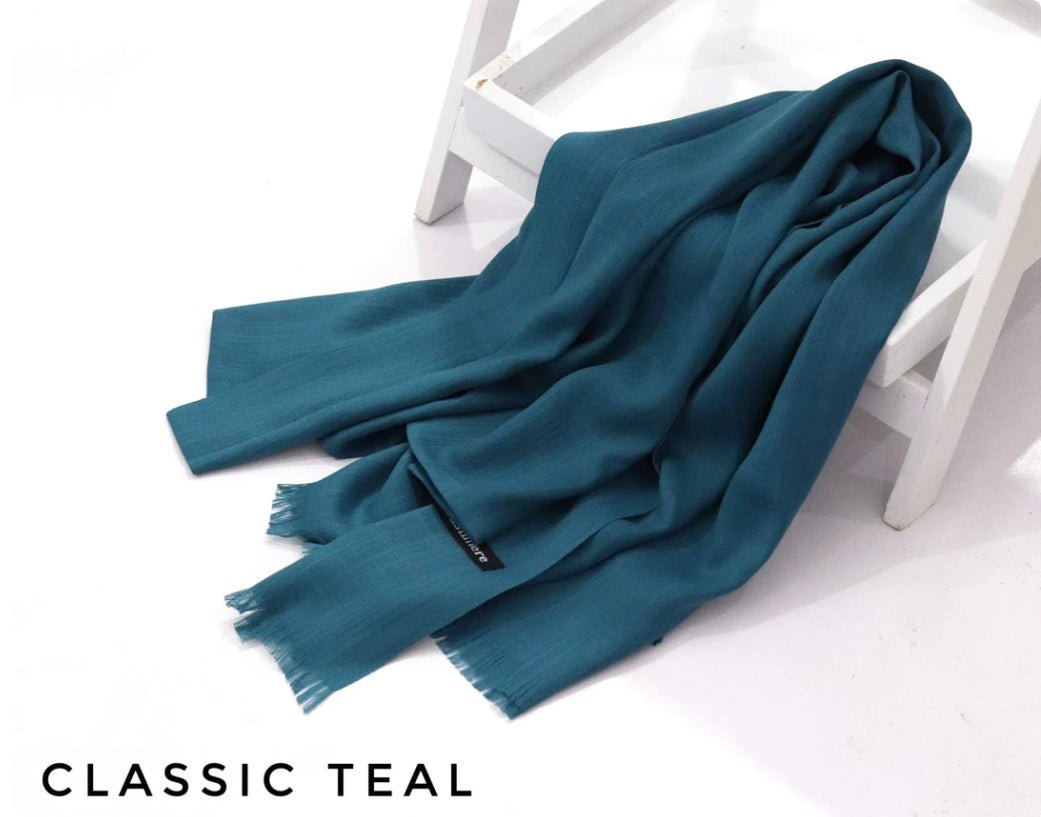 Turkish Lawn Hijab Classic Teal - Cameo