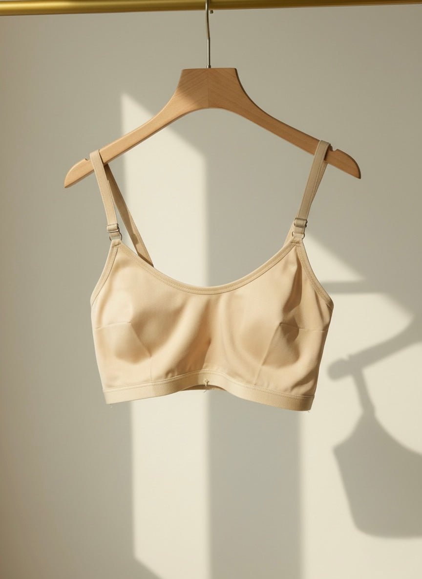 Women’s Ice Silk Non - Marking Bra | Breathable & Comfortable Sports/Yoga Bra - Cameo