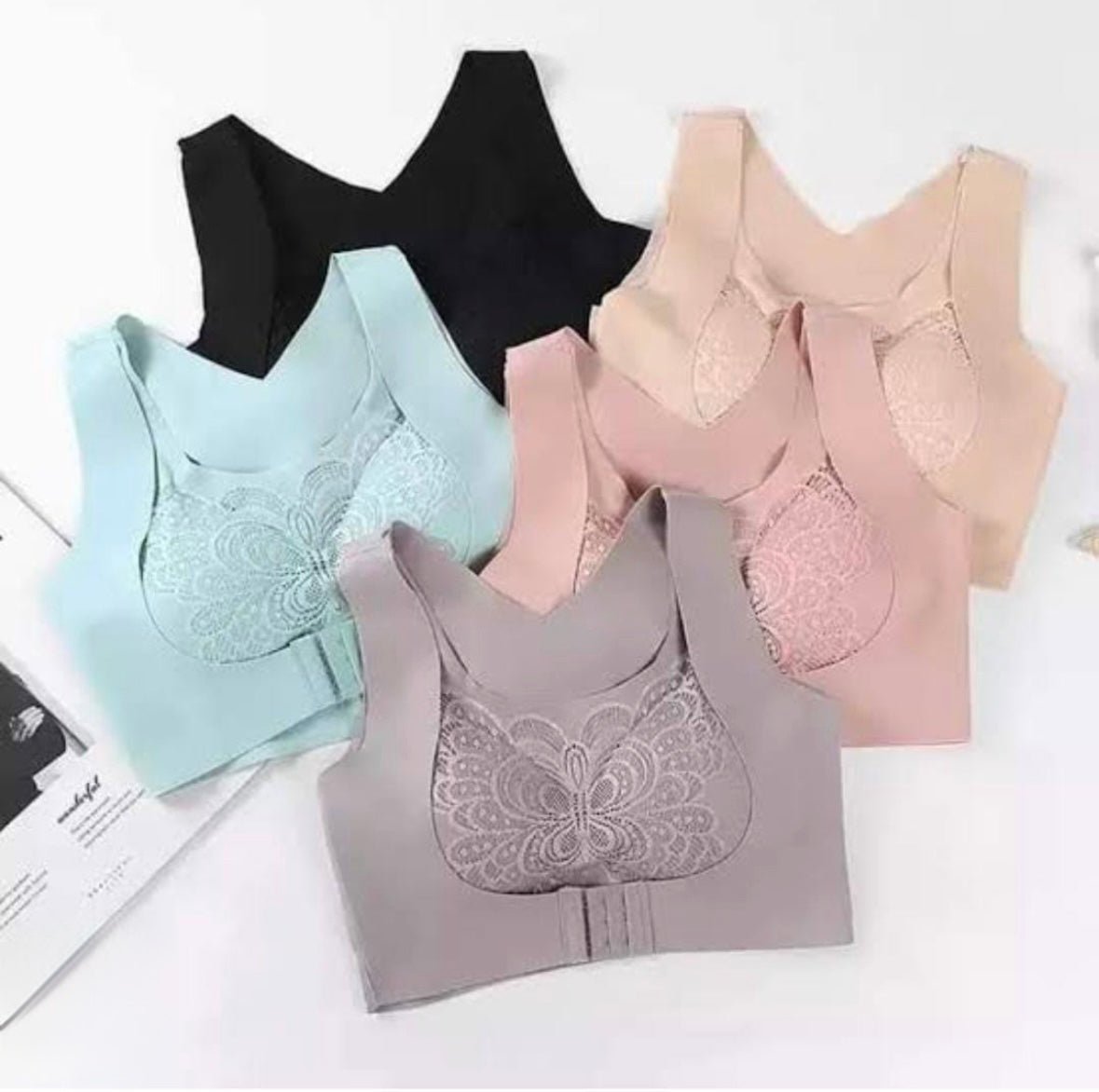 Women’s Seamless No Wire Push - Up Bra with Front Closure & Back Support - Cameo