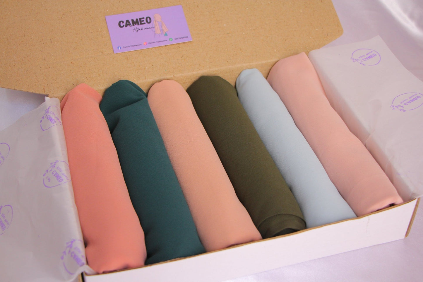 Georgette Hijab Box( Pack of 6 ) - Cameo