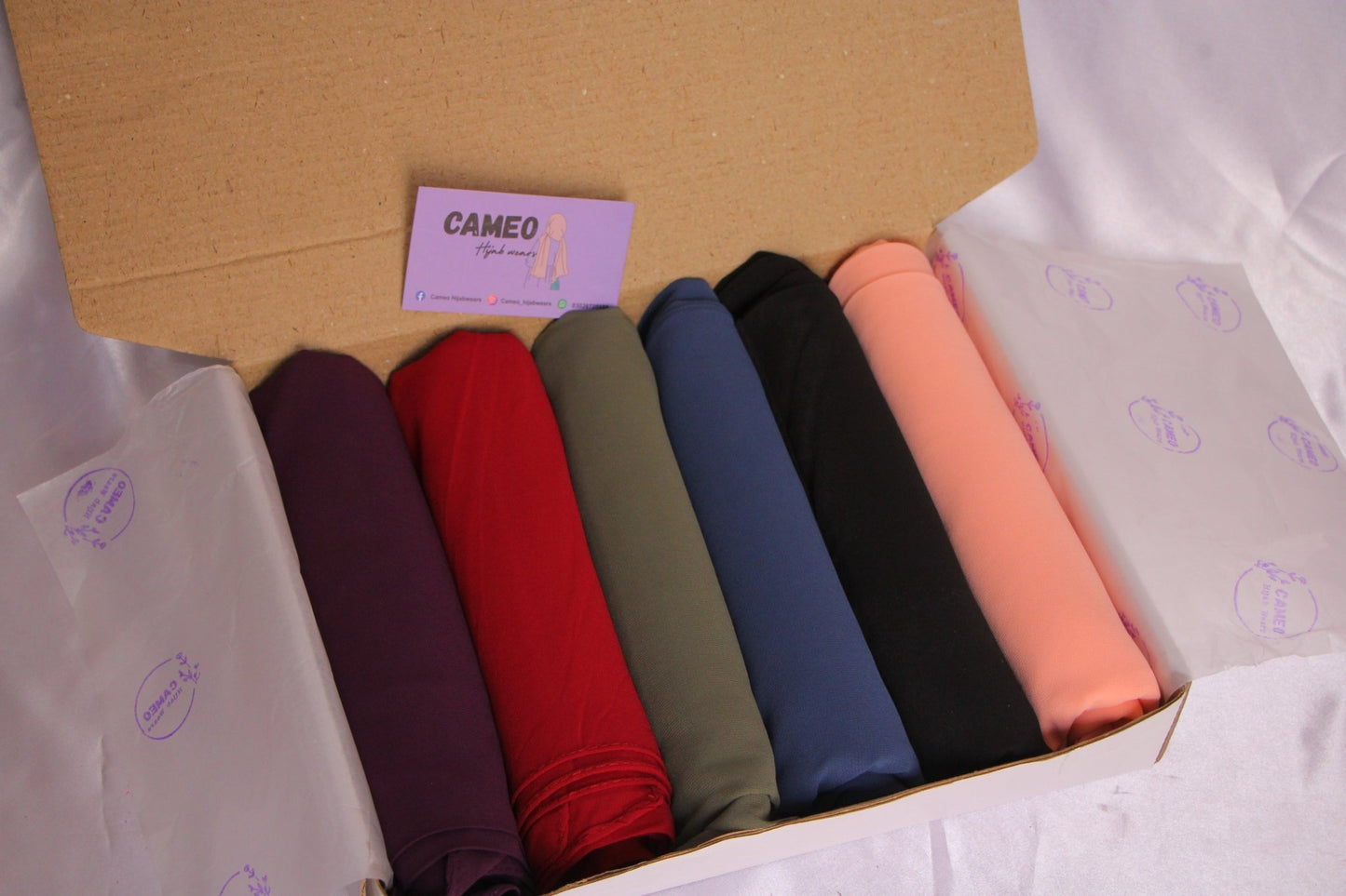 Georgette Hijab Box( Pack of 6 ) - Cameo