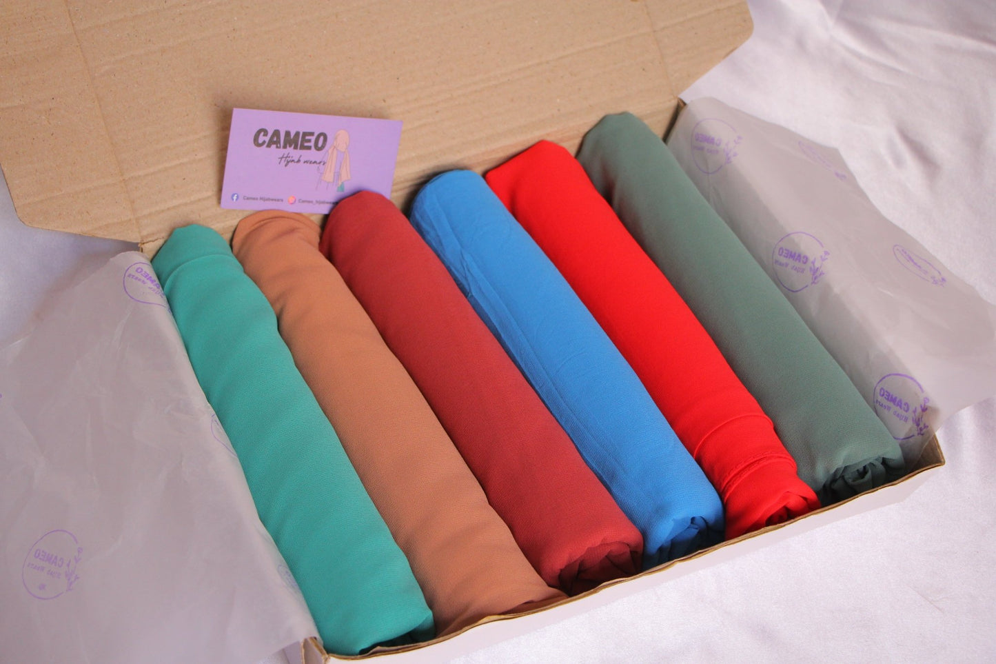 Georgette Hijab Box( Pack of 6 ) - Cameo