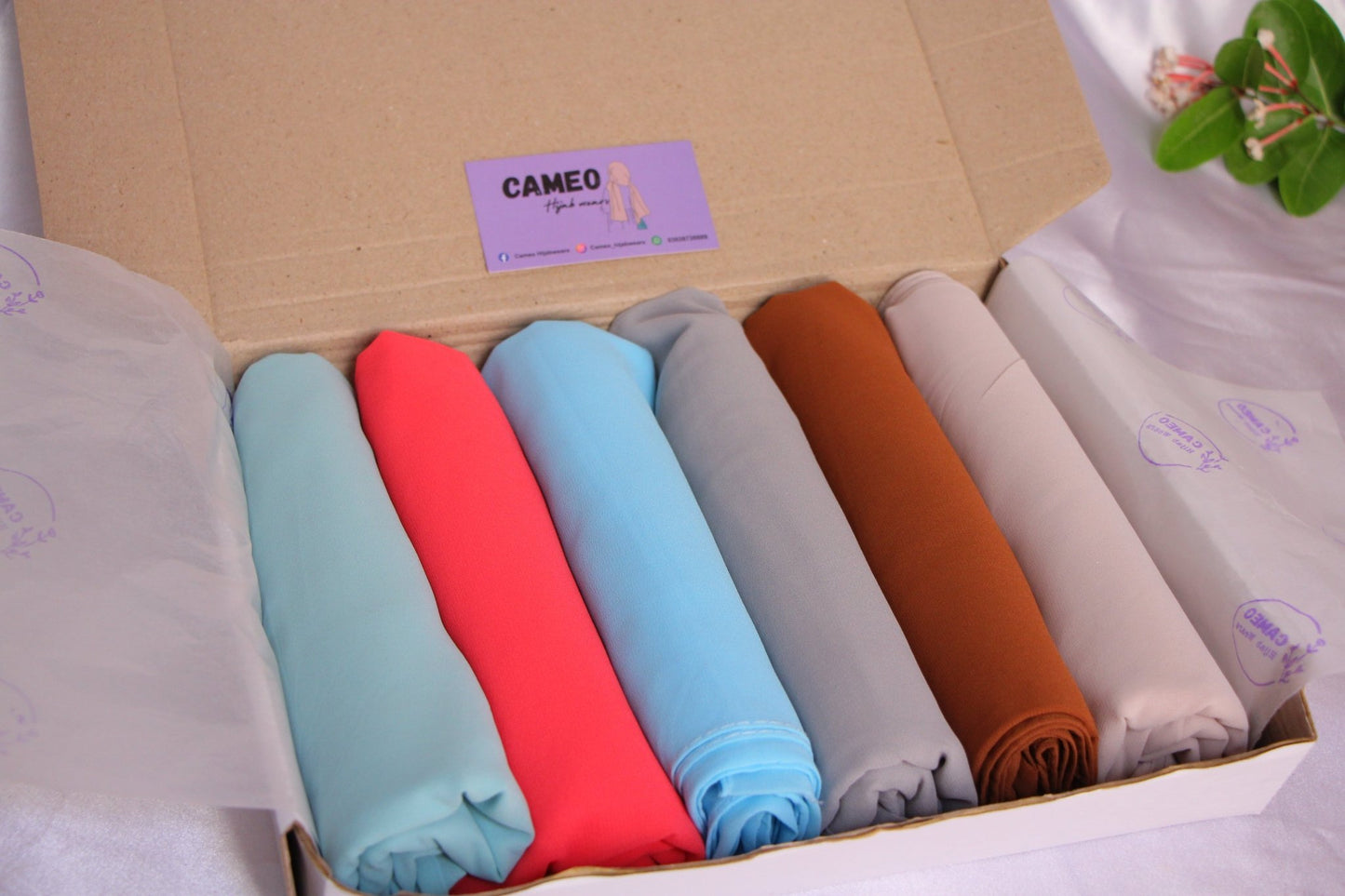 Georgette Hijab Box( Pack of 6 ) - Cameo