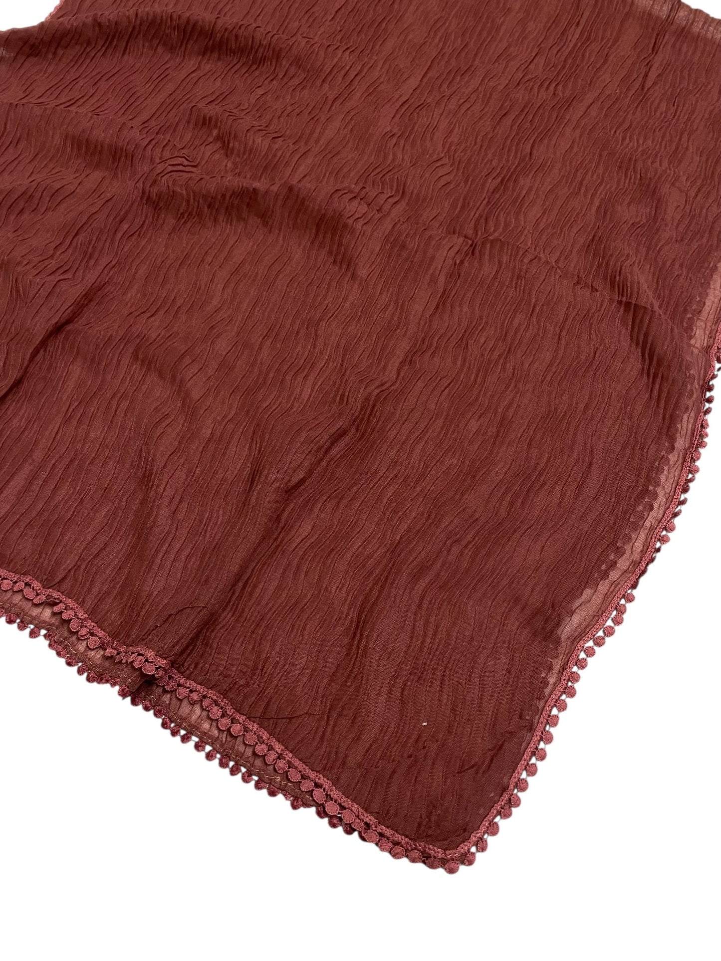 Pleated Laced Hijab - Grape