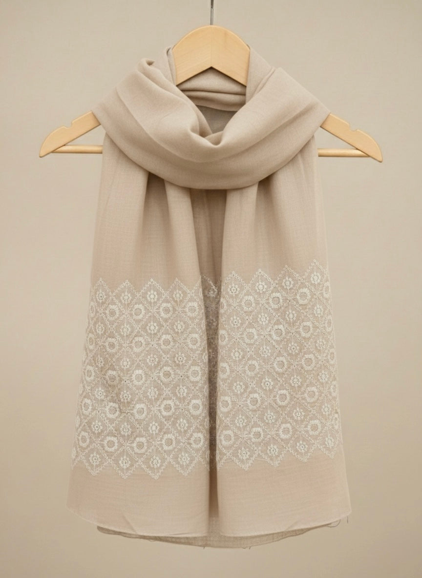 Diamond Embroidery - lvory - Cameo Hijabwears