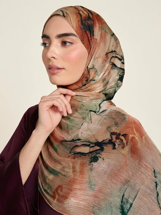 Printed Organza Silk  - Soft Sheer Fancy Hijab