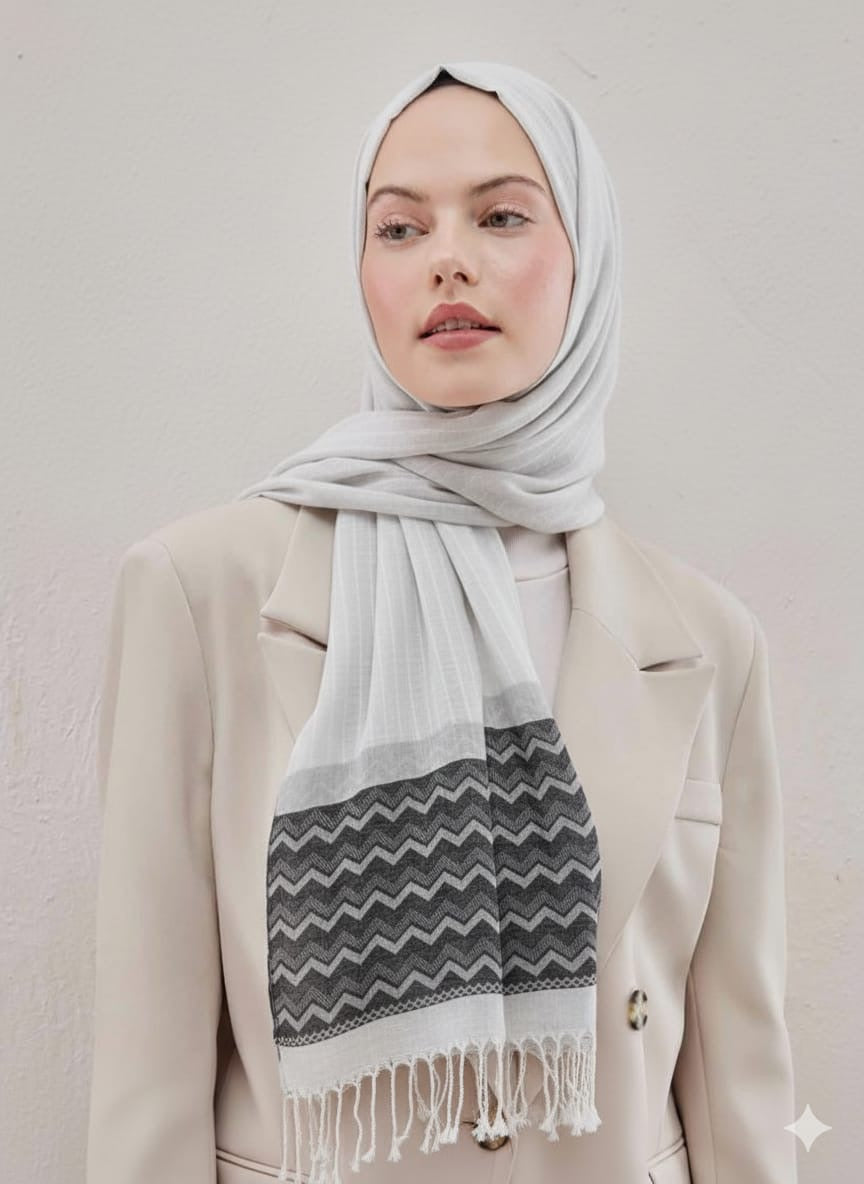 Printed Pashmina Hijab - Cameo Hijabwears