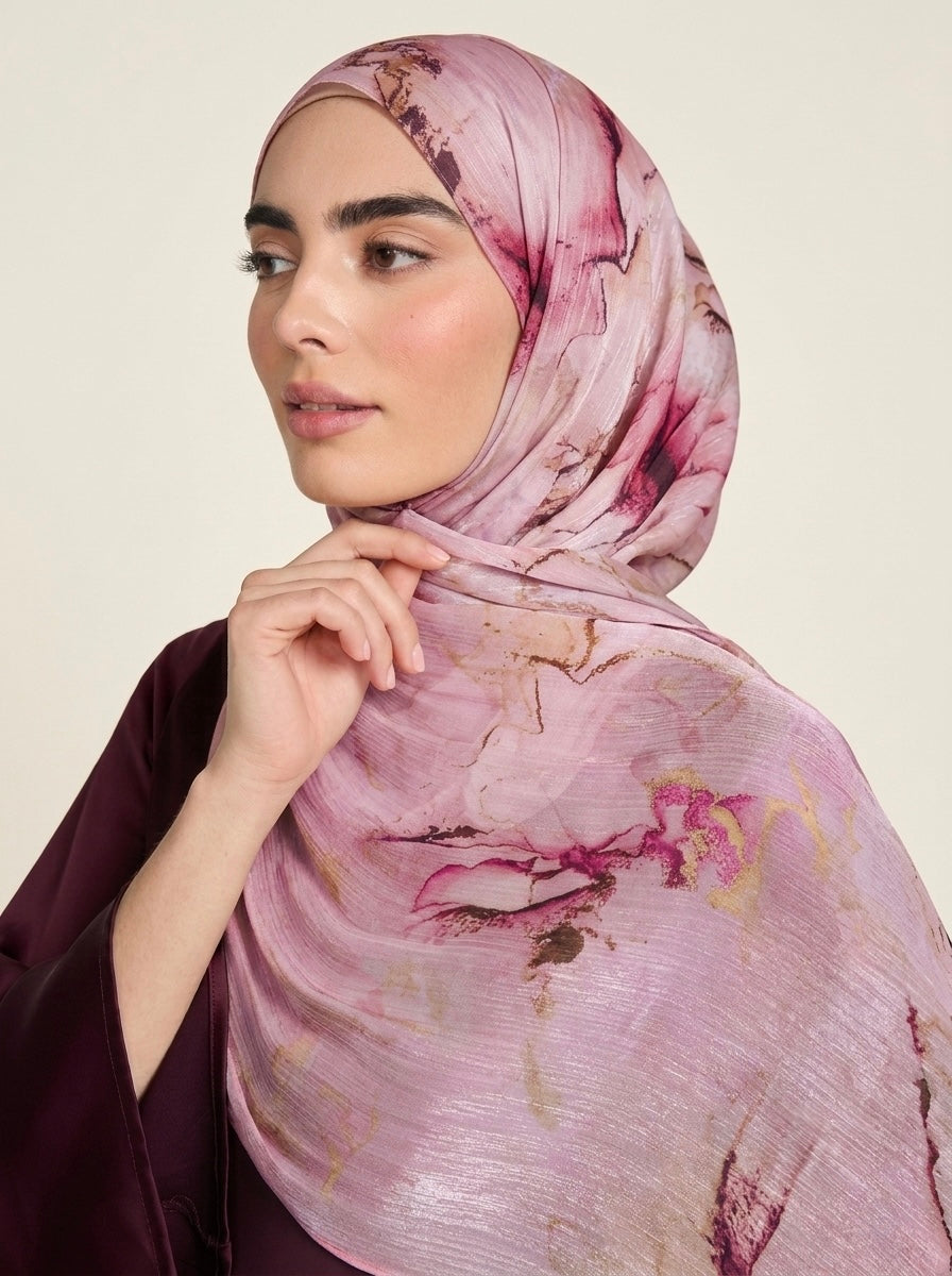 Printed Organza Silk  - Soft Sheer Fancy Hijab