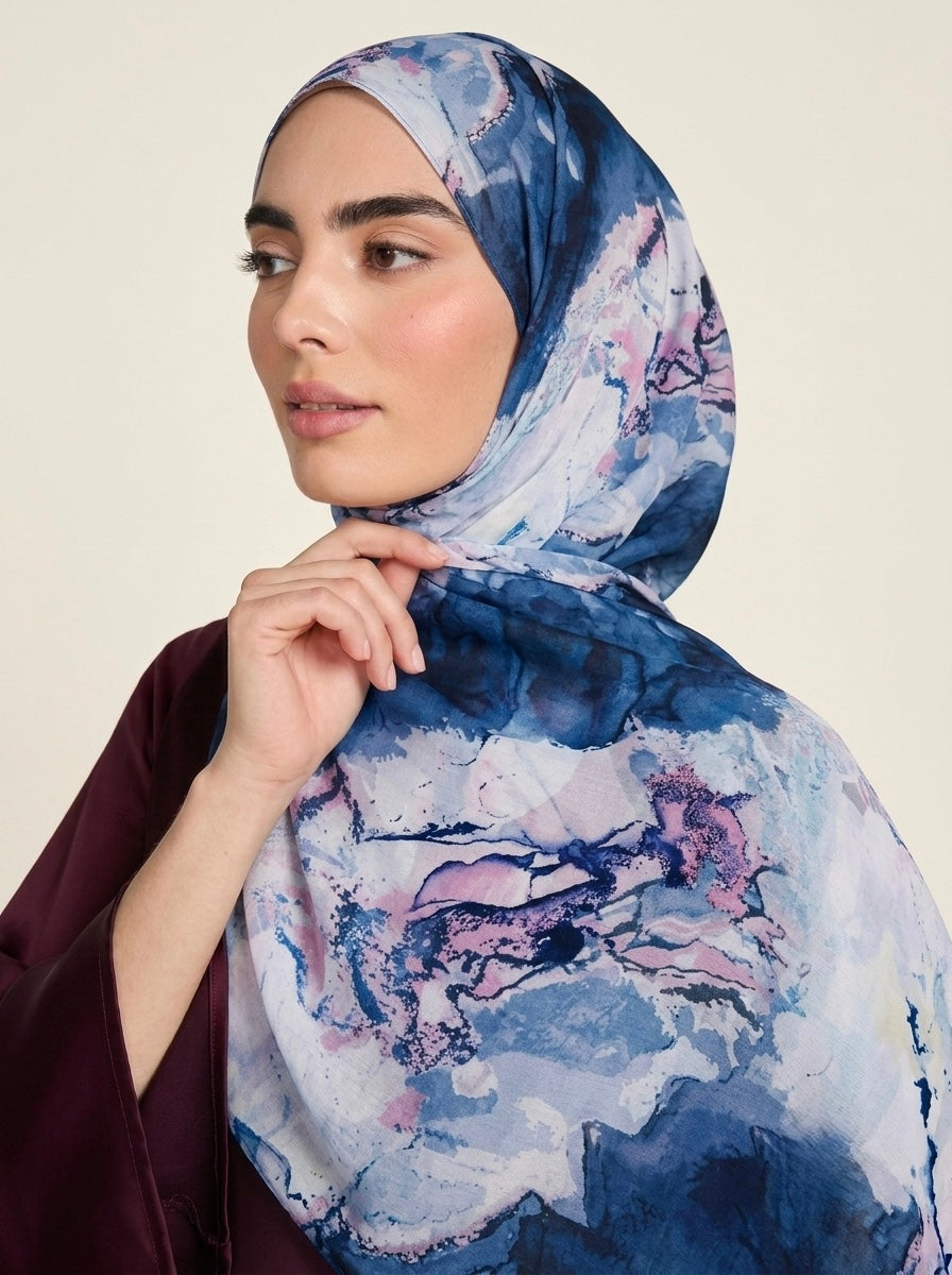 Printed Organza Silk  - Soft Sheer Fancy Hijab