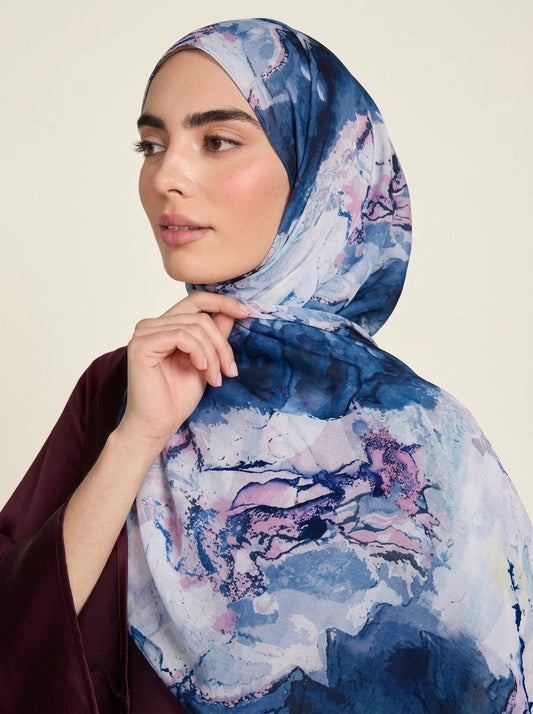 Printed Organza Silk  - Soft Sheer Fancy Hijab