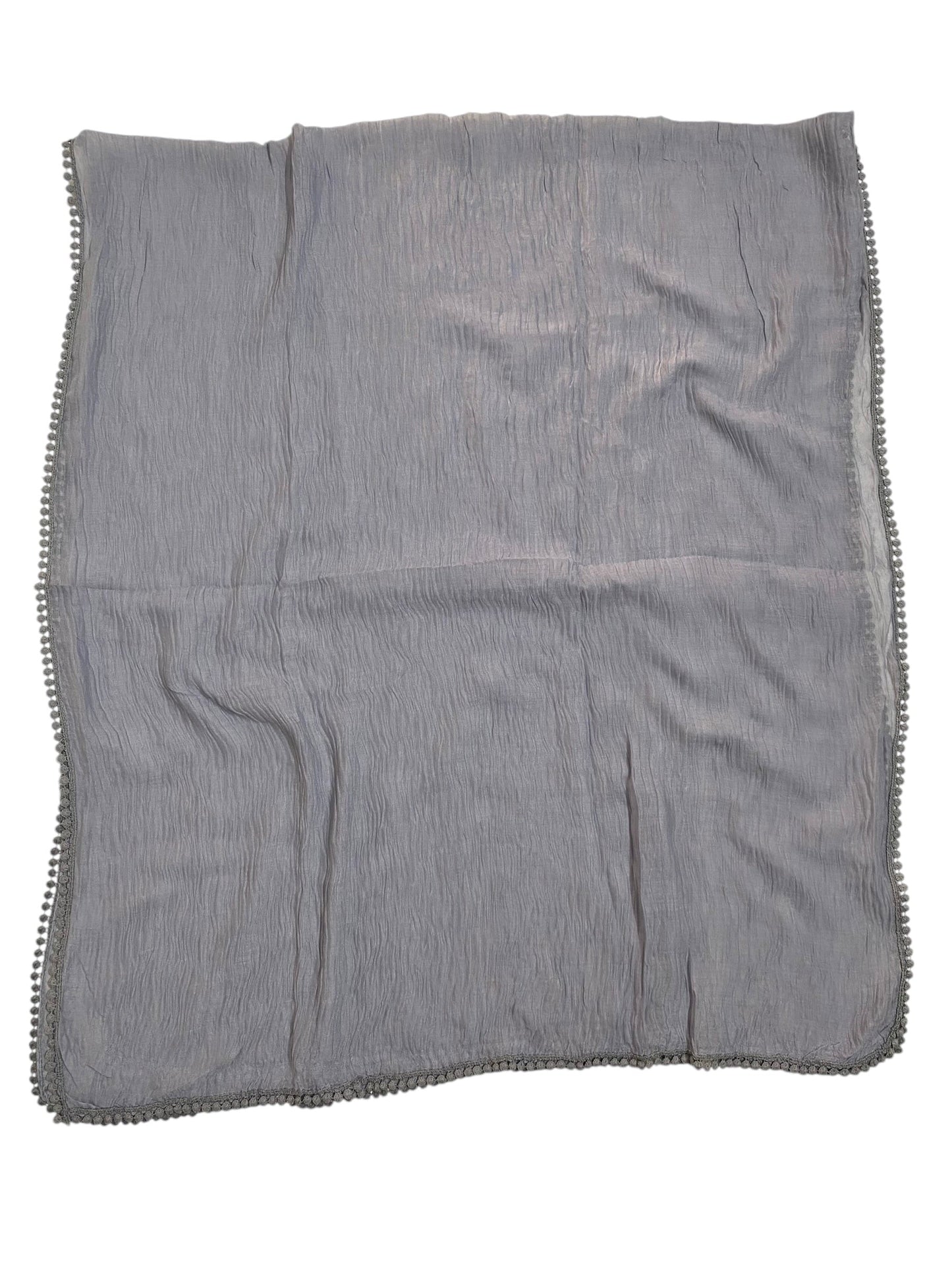 Pleated Laced Hijab - Grey