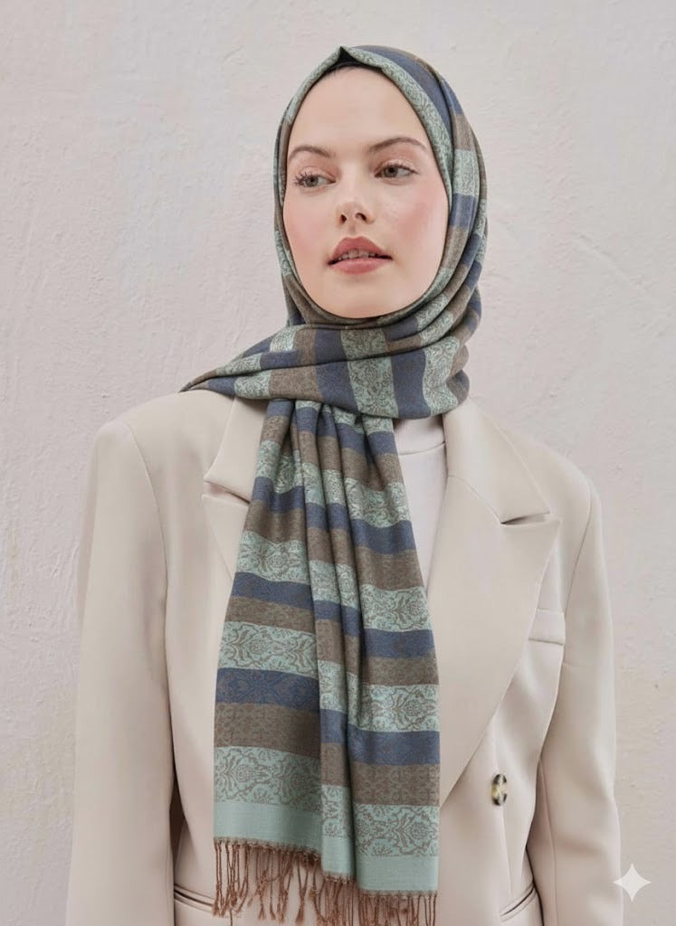 Printed Pashmina Hijab - Cameo Hijabwears
