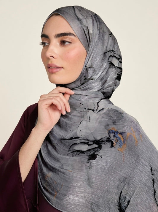 Printed Organza Silk  - Soft Sheer Fancy Hijab