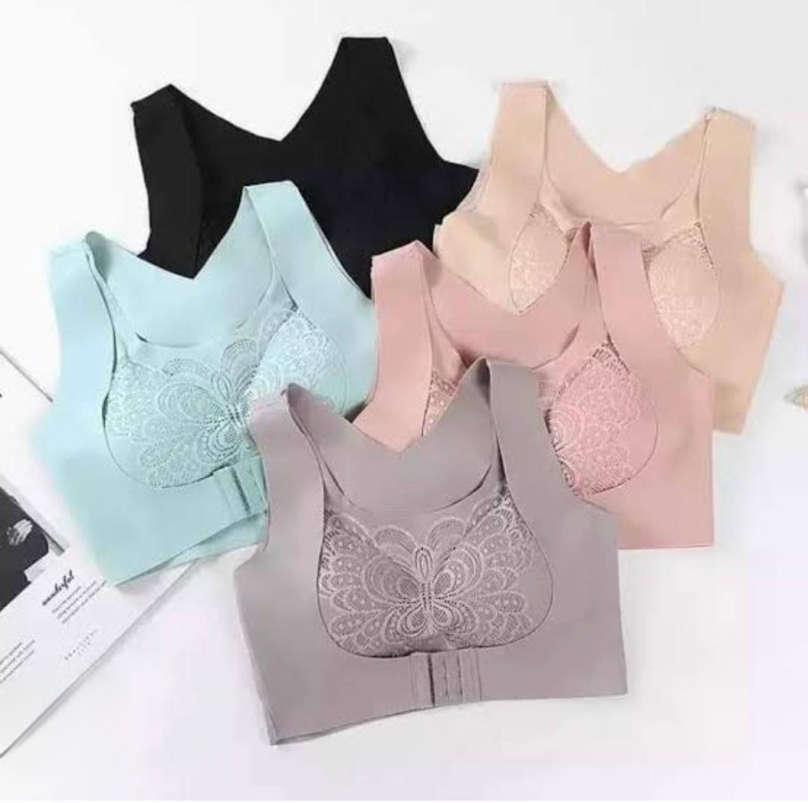 Women’s Seamless No Wire Push-Up Bra with Front Closure & Back Support - Cameo Hijabwears