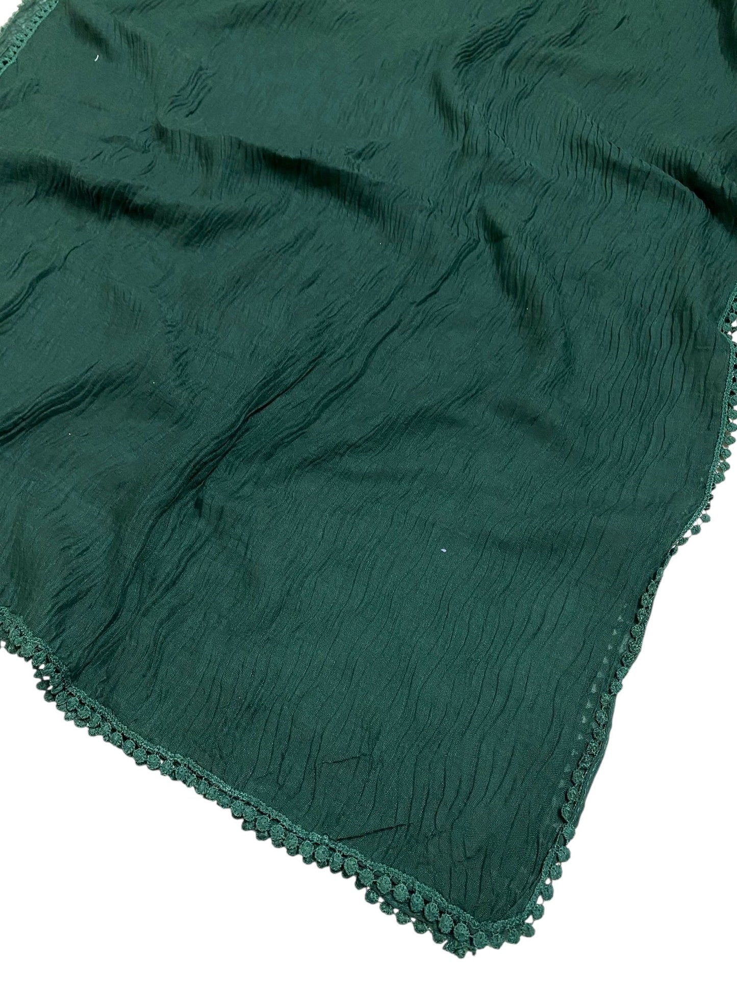 Pleated Laced Hijab - Timber