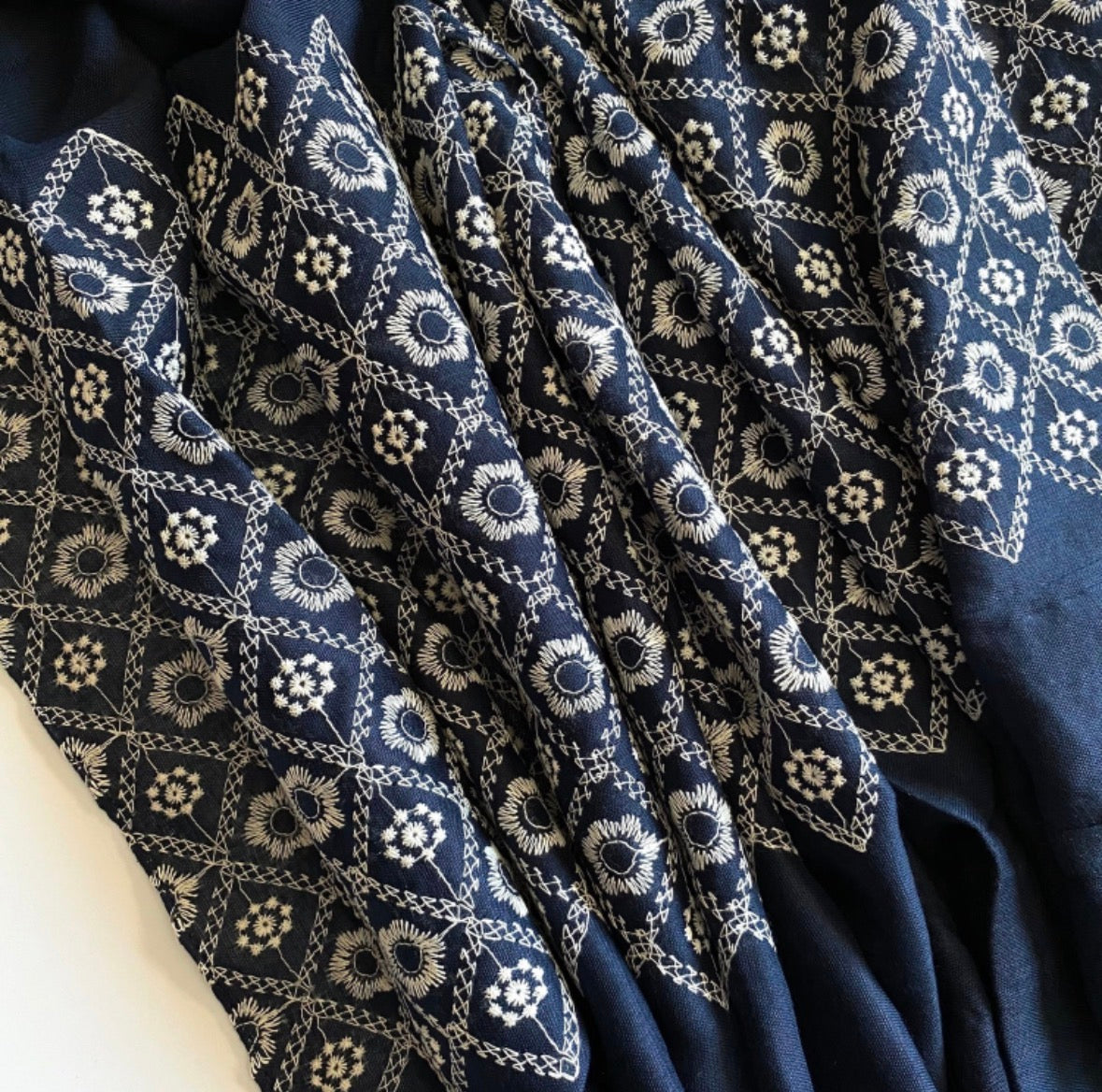 Diamond Embroidery - Navy Blue - Cameo Hijabwears