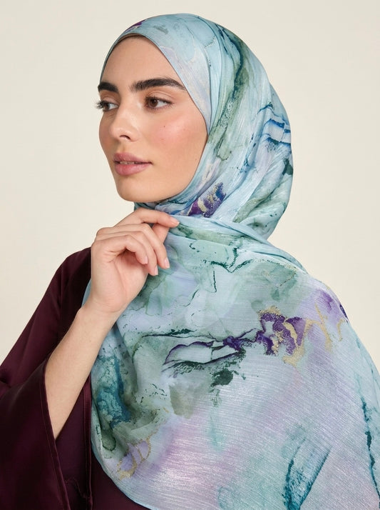 Printed Organza Silk  - Soft Sheer Fancy Hijab