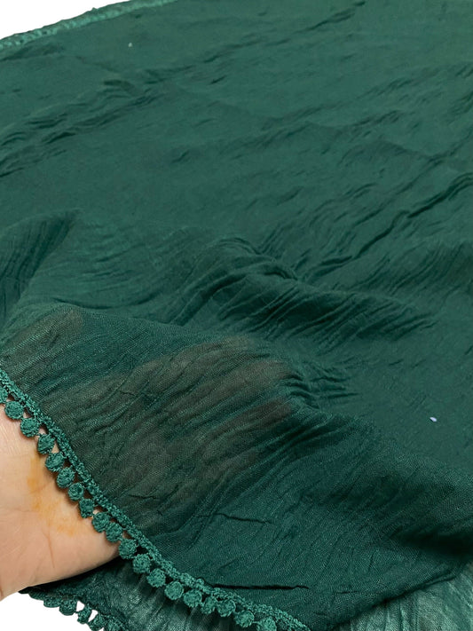Pleated Laced Hijab - Timber