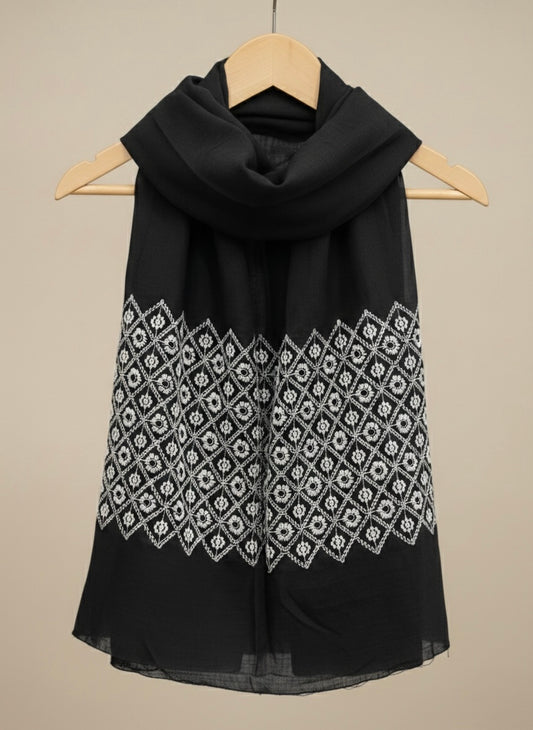 Diamond Embroidery - Black - Cameo Hijabwears