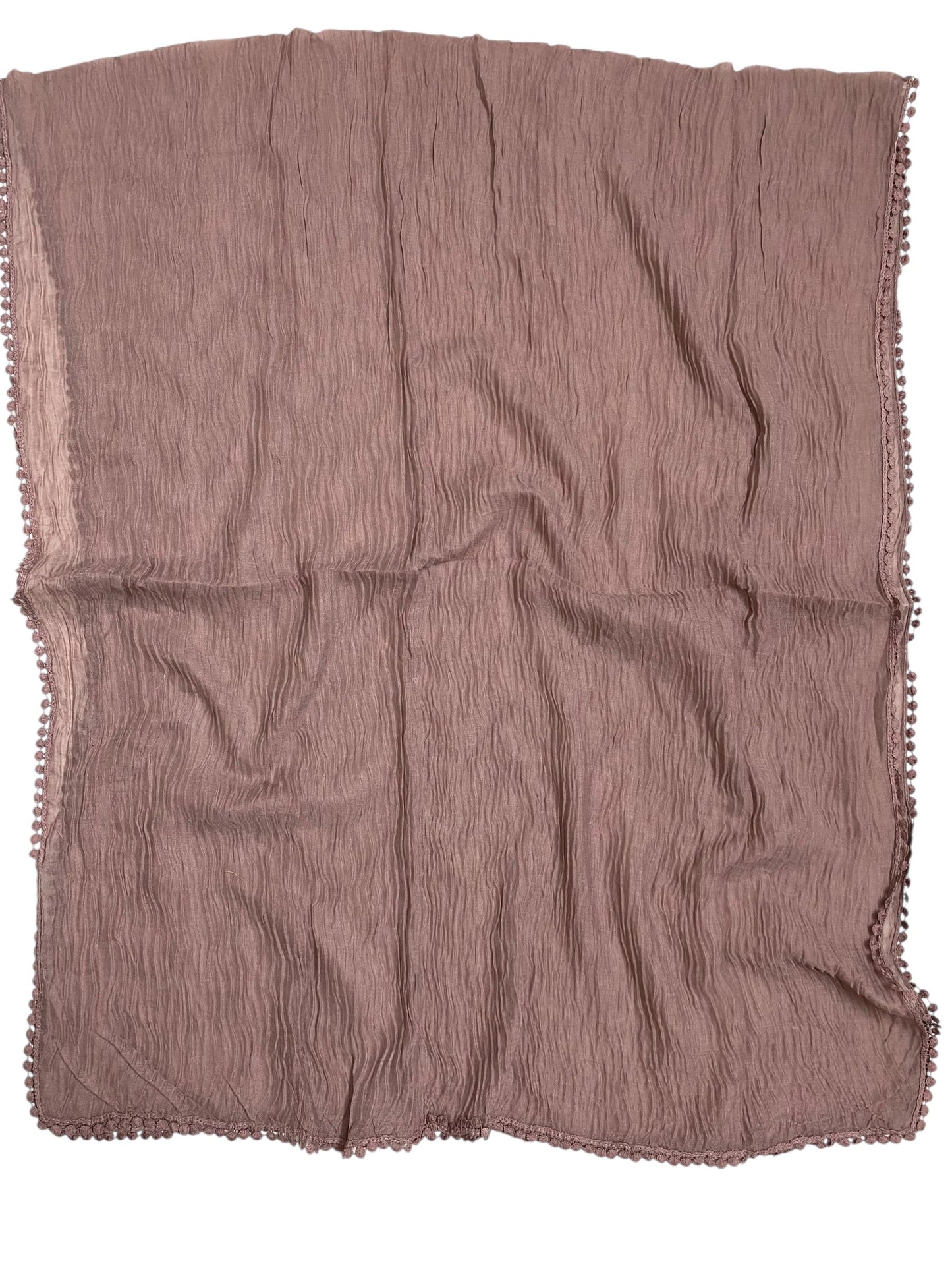 Pleated Laced Hijab - Mauve