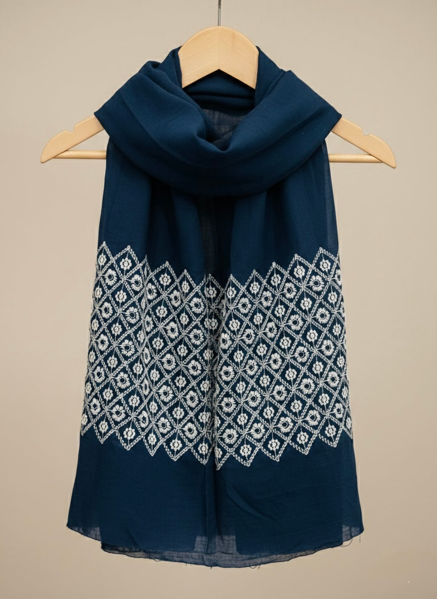 Diamond Embroidery - Navy Blue - Cameo Hijabwears