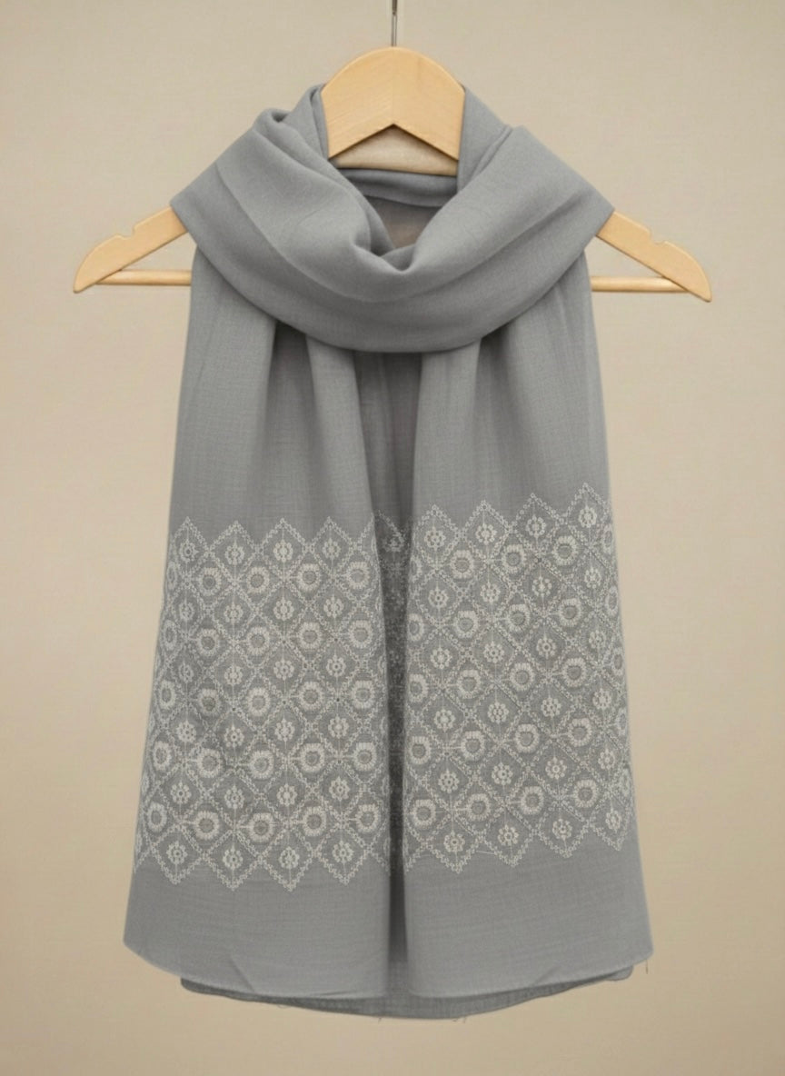 Diamond Embroidery - Light Grey - Cameo Hijabwears