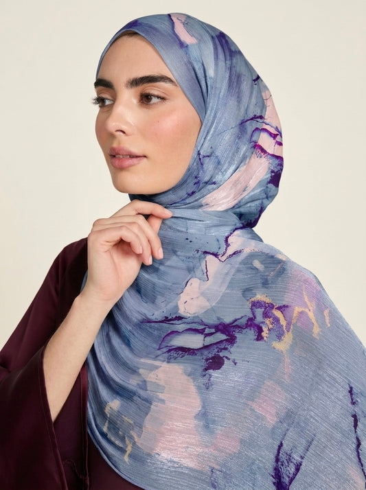 Printed Organza Silk  - Soft Sheer Fancy Hijab
