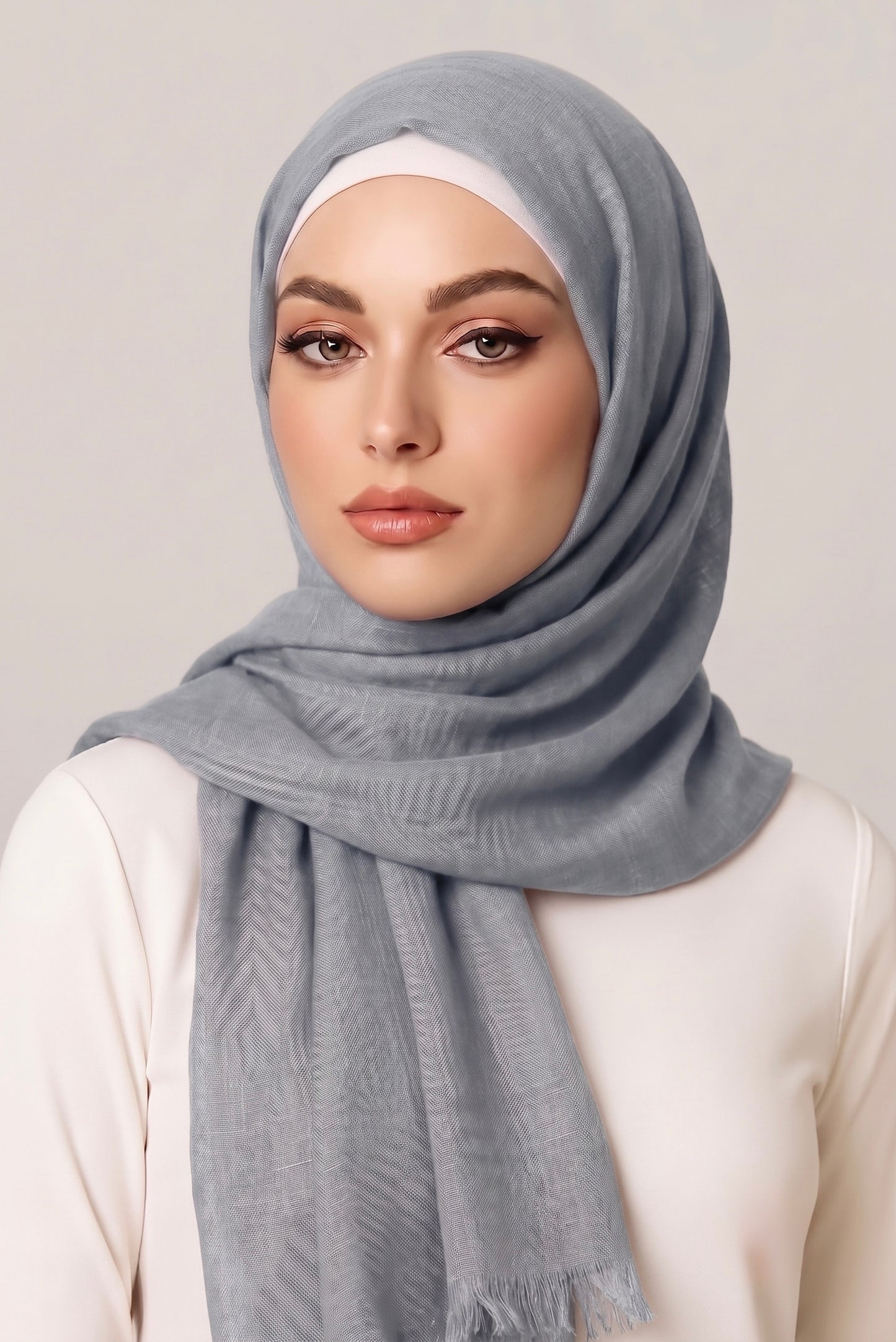 Turkish Lawn Hijab Silver Grey