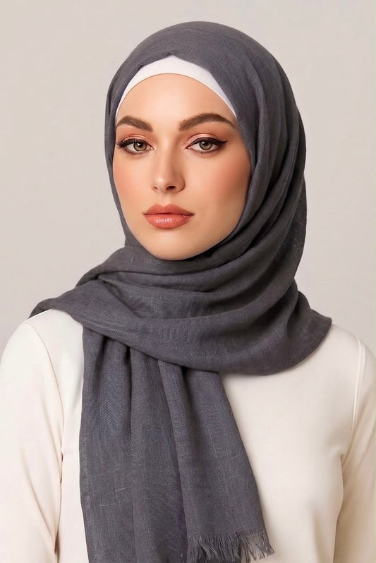 Turkish Lawn Hijab Charcoal