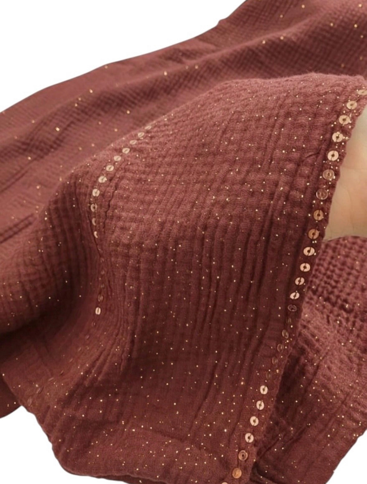 Sequin Crushed Lawn Hijab – XL Size ( Grape )