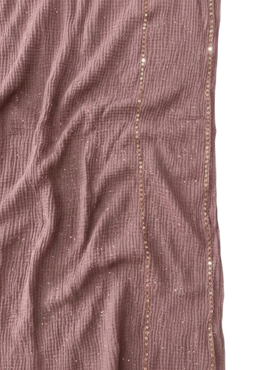 Sequin Crushed Lawn Hijab – XL Size ( Mauve)
