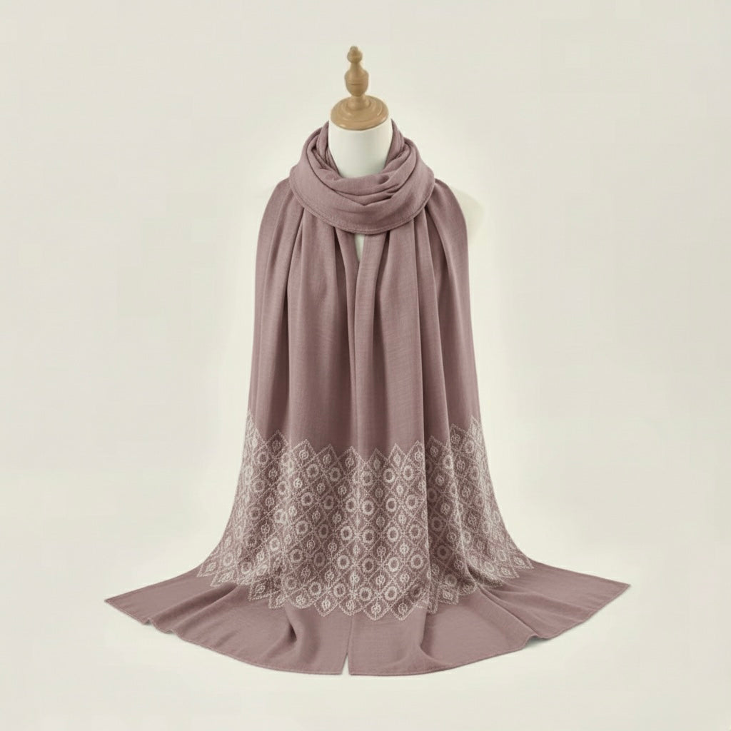Diamond Embroidery - Mauve - Cameo Hijabwears