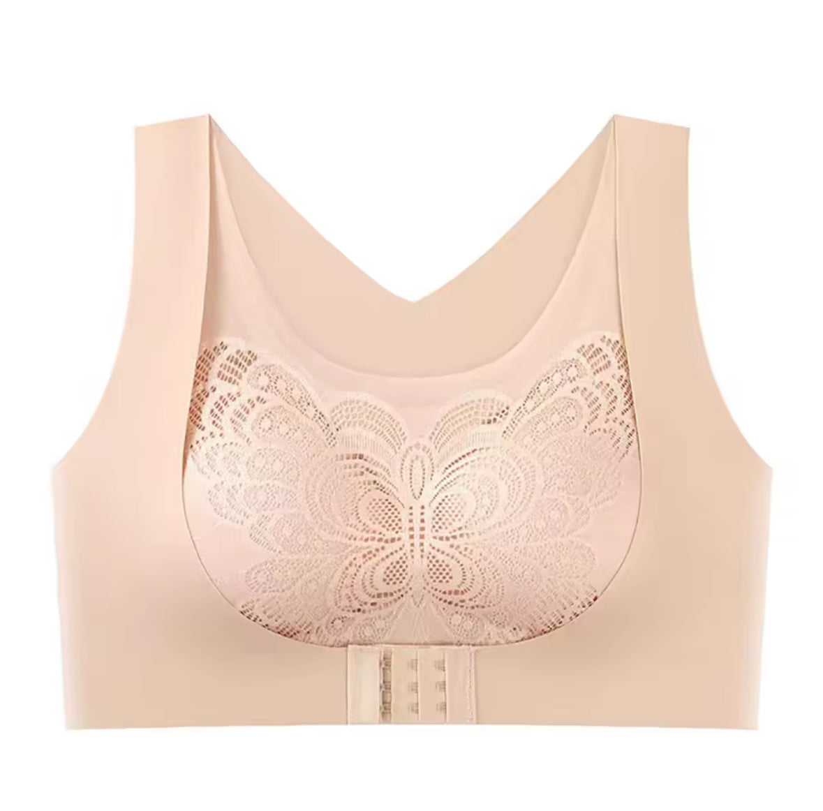 Women’s Seamless No Wire Push-Up Bra with Front Closure & Back Support