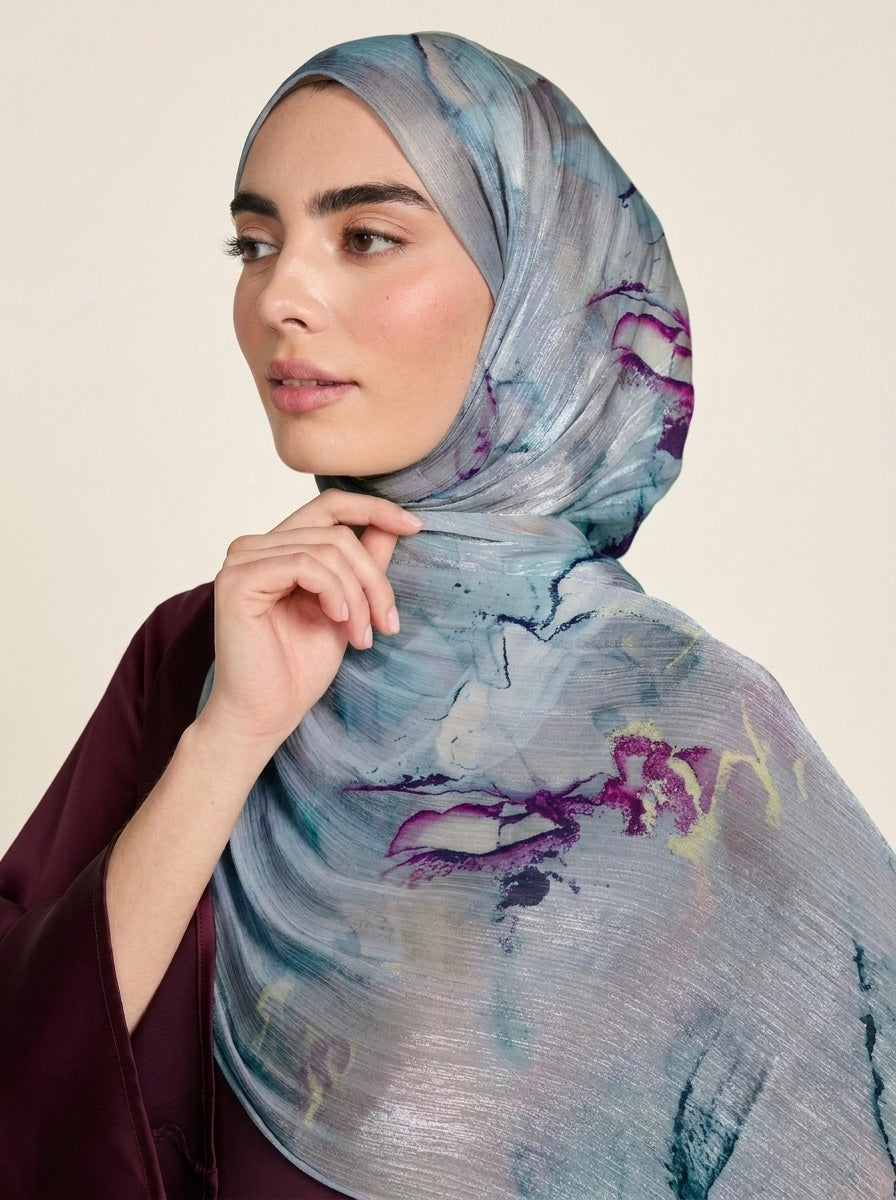 Printed Organza Silk  - Soft Sheer Fancy Hijab