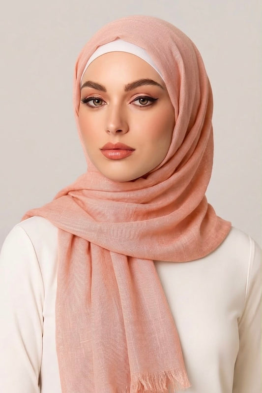 Turkish Lawn Hijab Soft Melon
