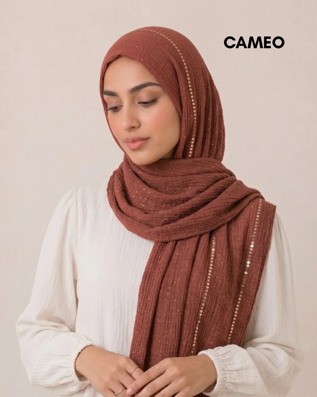 Sequin Crushed Lawn Hijab – XL Size ( Grape )