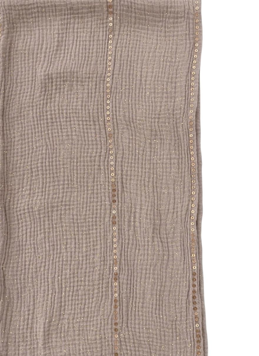 Sequin Crushed Lawn Hijab – XL Size ( Lilac Grey )