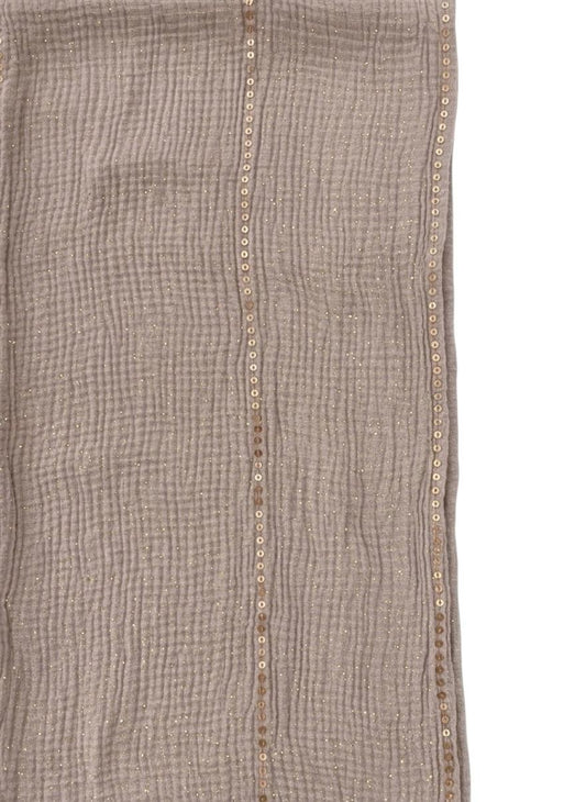 Sequin Crushed Lawn Hijab – XL Size ( Lilac Grey )