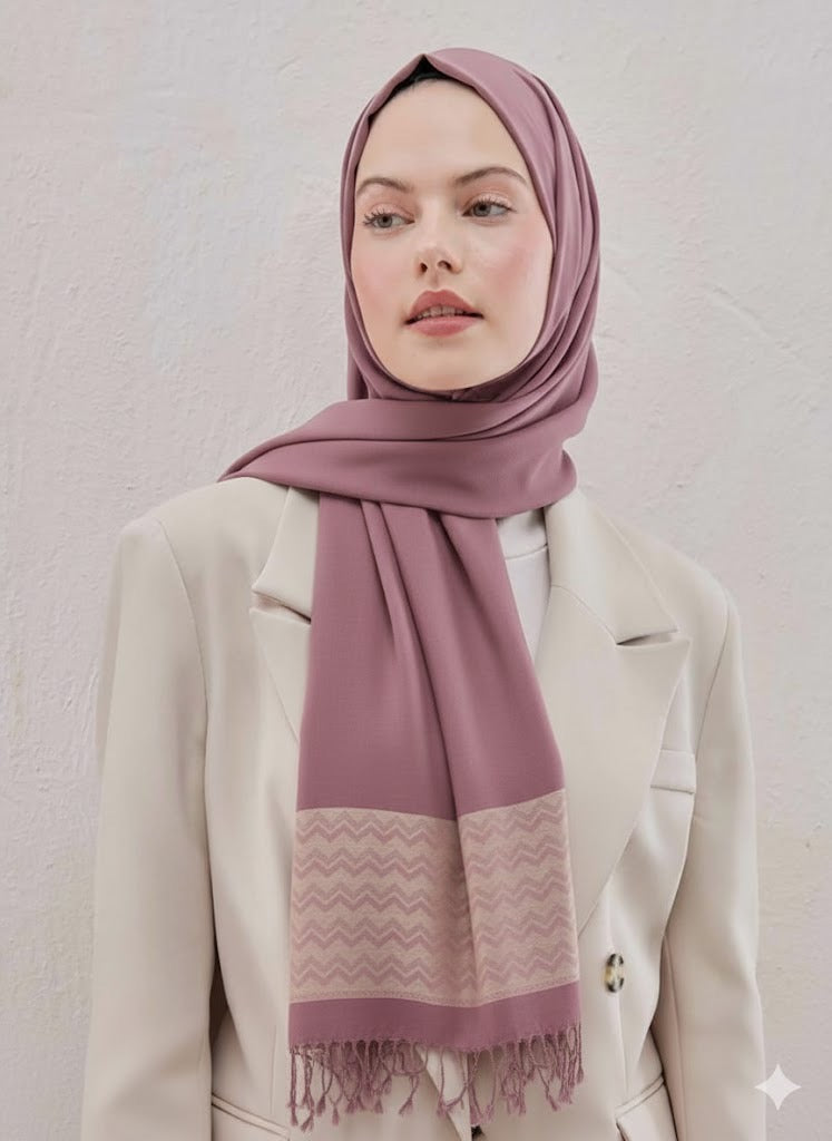 Printed Pashmina Hijab - Cameo Hijabwears